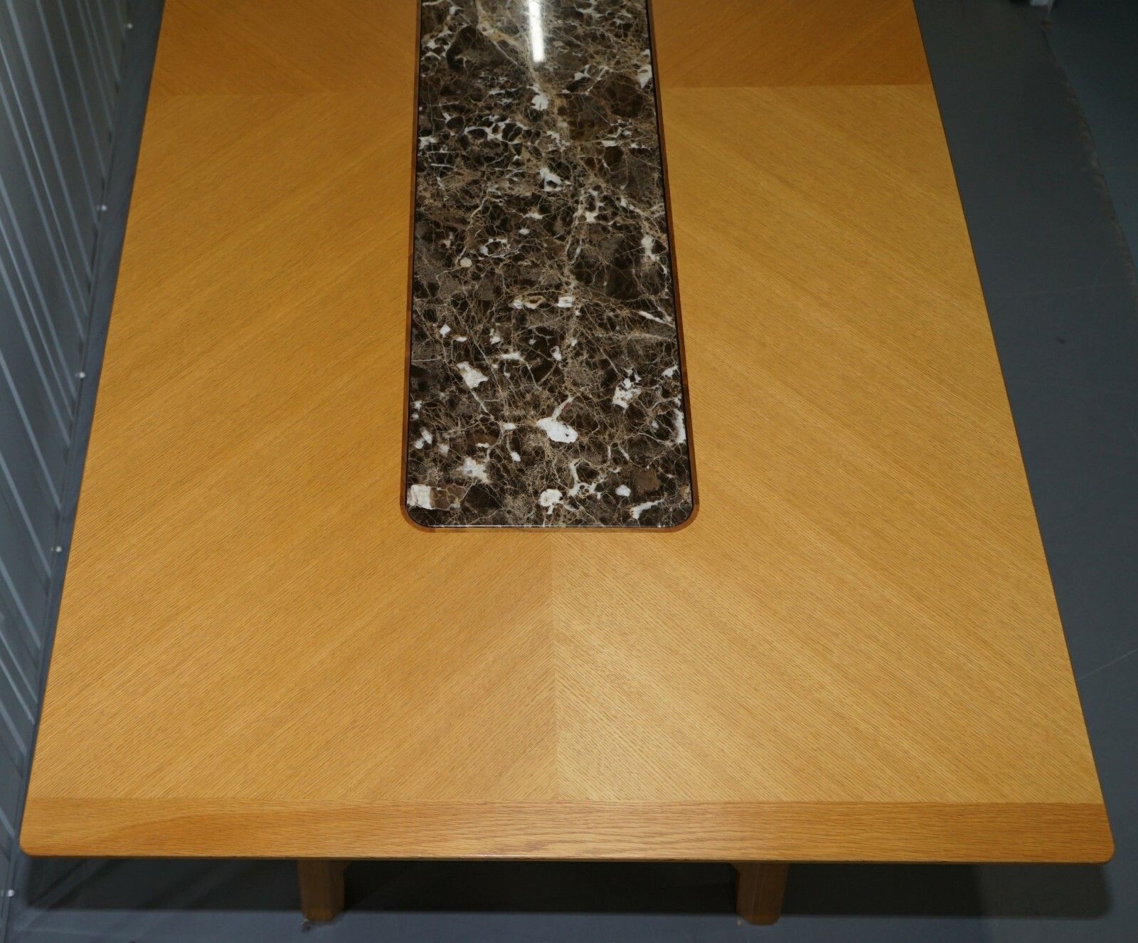Rrp £14,500 David Linley Newlyn Sycamore Wood & Marble Hayrake Dining Table photo 7000.0