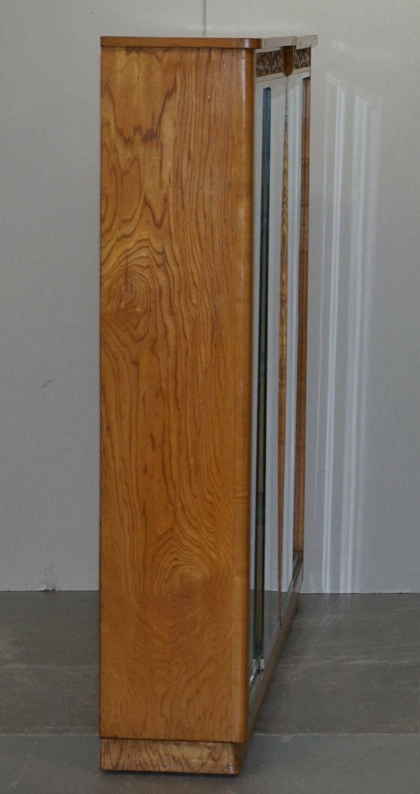 Matching Pair Of 170x187cm English Oak Library Study Bookcases With Glazed Doors photo vintage