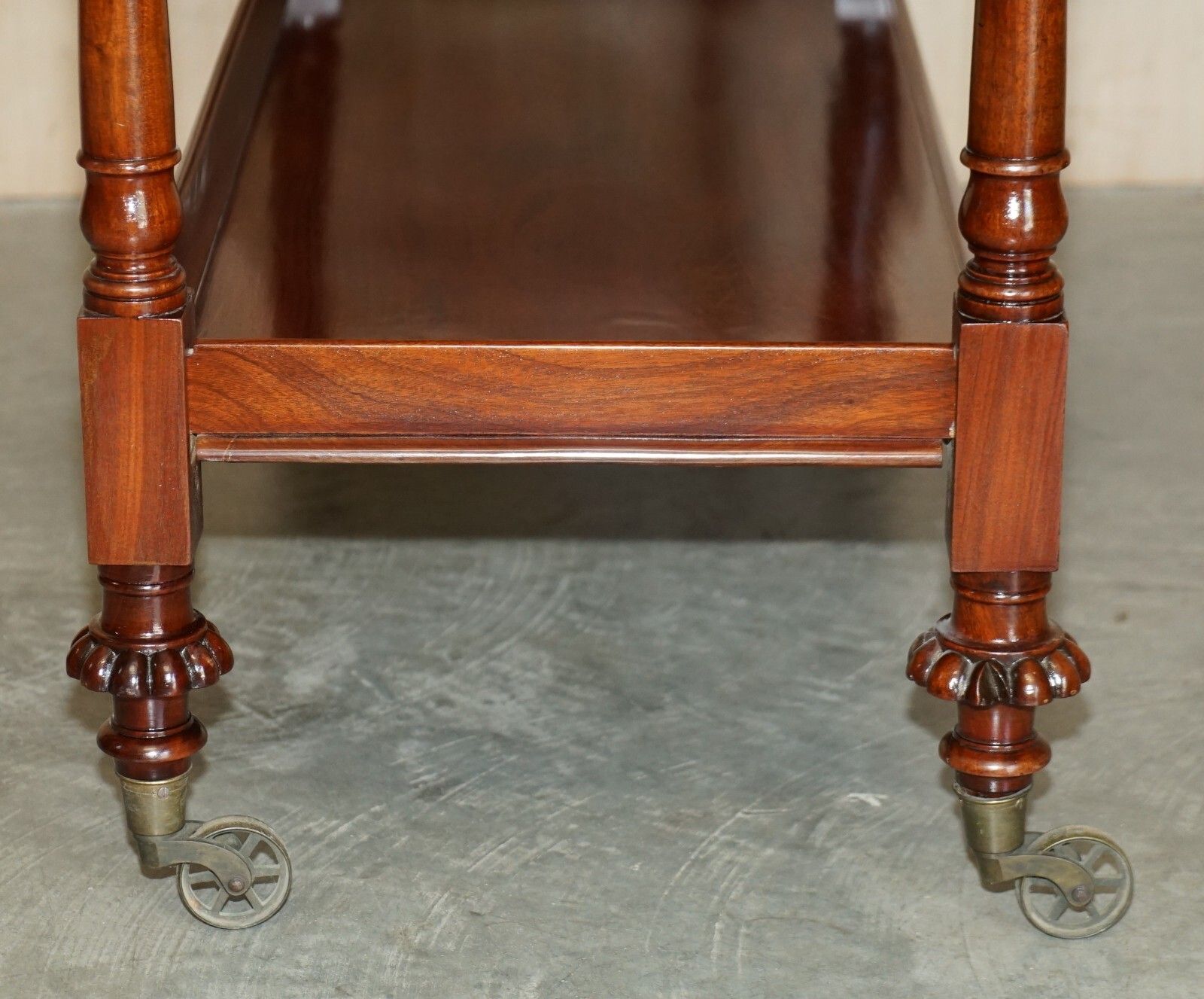 photo furniture Antique Circa 1840 English Mahogany Three Tier Bookcase Trolly After Gillows