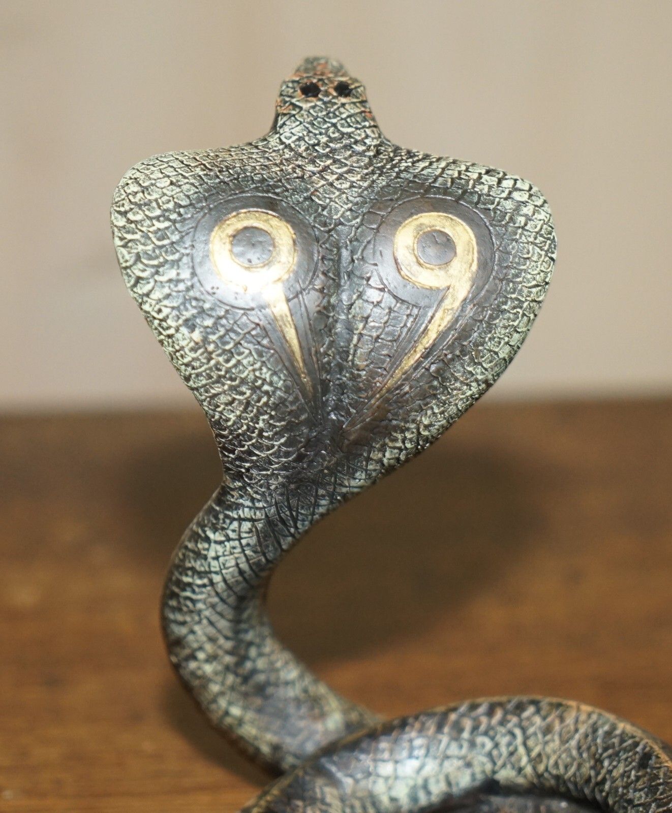Antique Franz Bergman Vienna Cold Painted Bronze Cobra Snake Statue Watch Holder photo buy