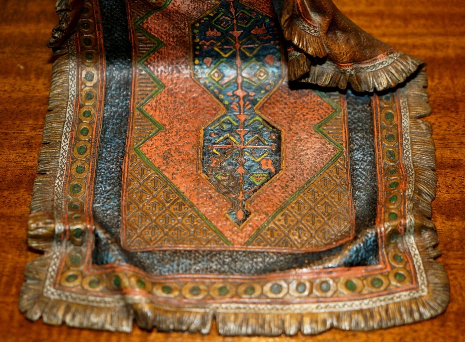 photo for sale Stunning Antique Circa 1910 Franz Bergman Cold Painted Bronze Carpet Seller Lamp