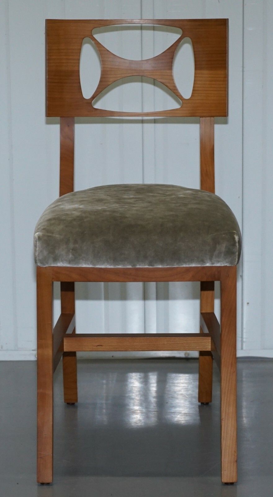 Very Rare Pair Of Rrp £22,000 Hermes Paris Cherry Wood Chairs Luxury Premium photo for sale