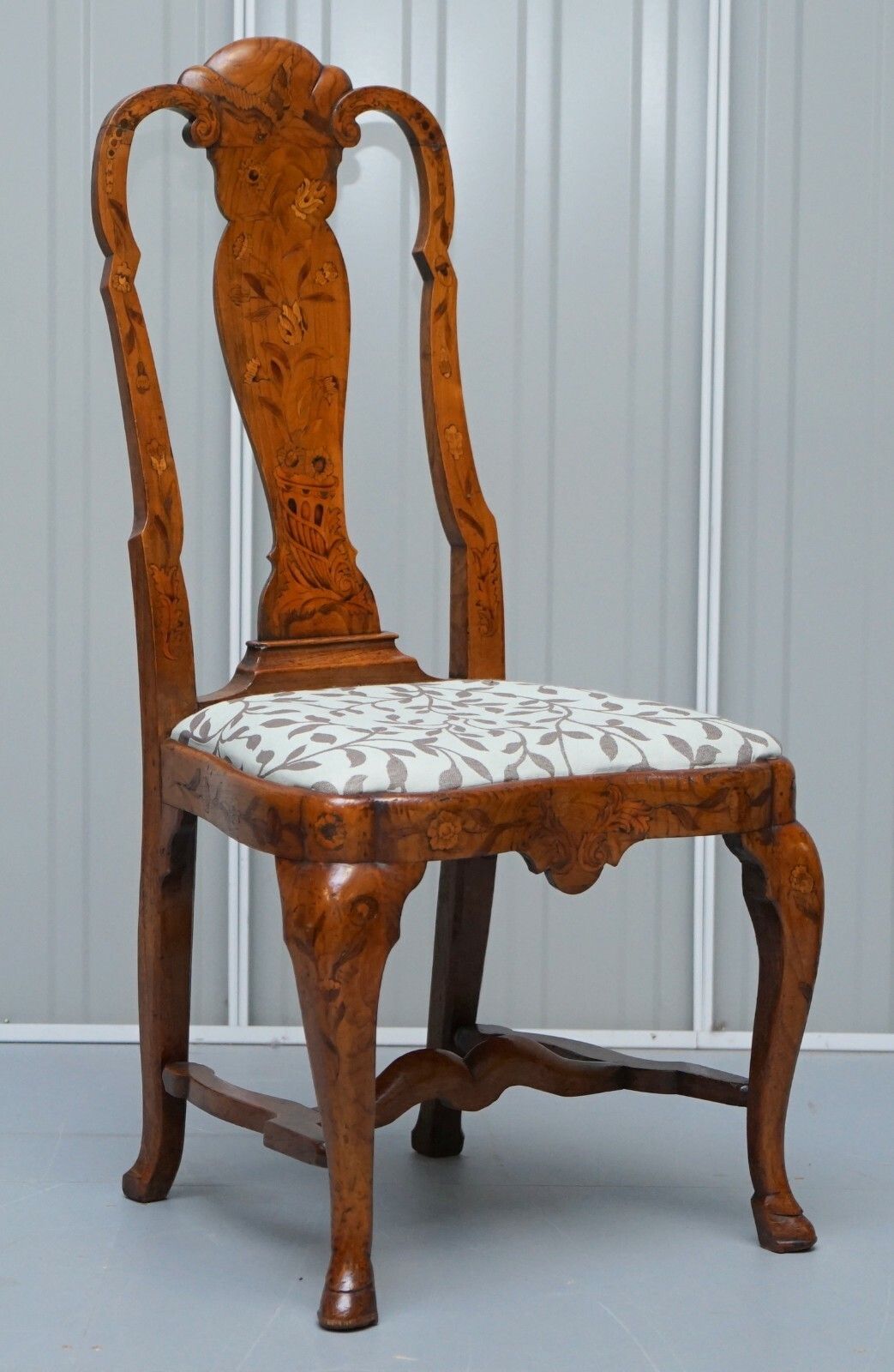 Rare Set Of Six 18th Century Circa 1760 Dutch Elm Marquetry Inlaid Dining Chairs photo furniture