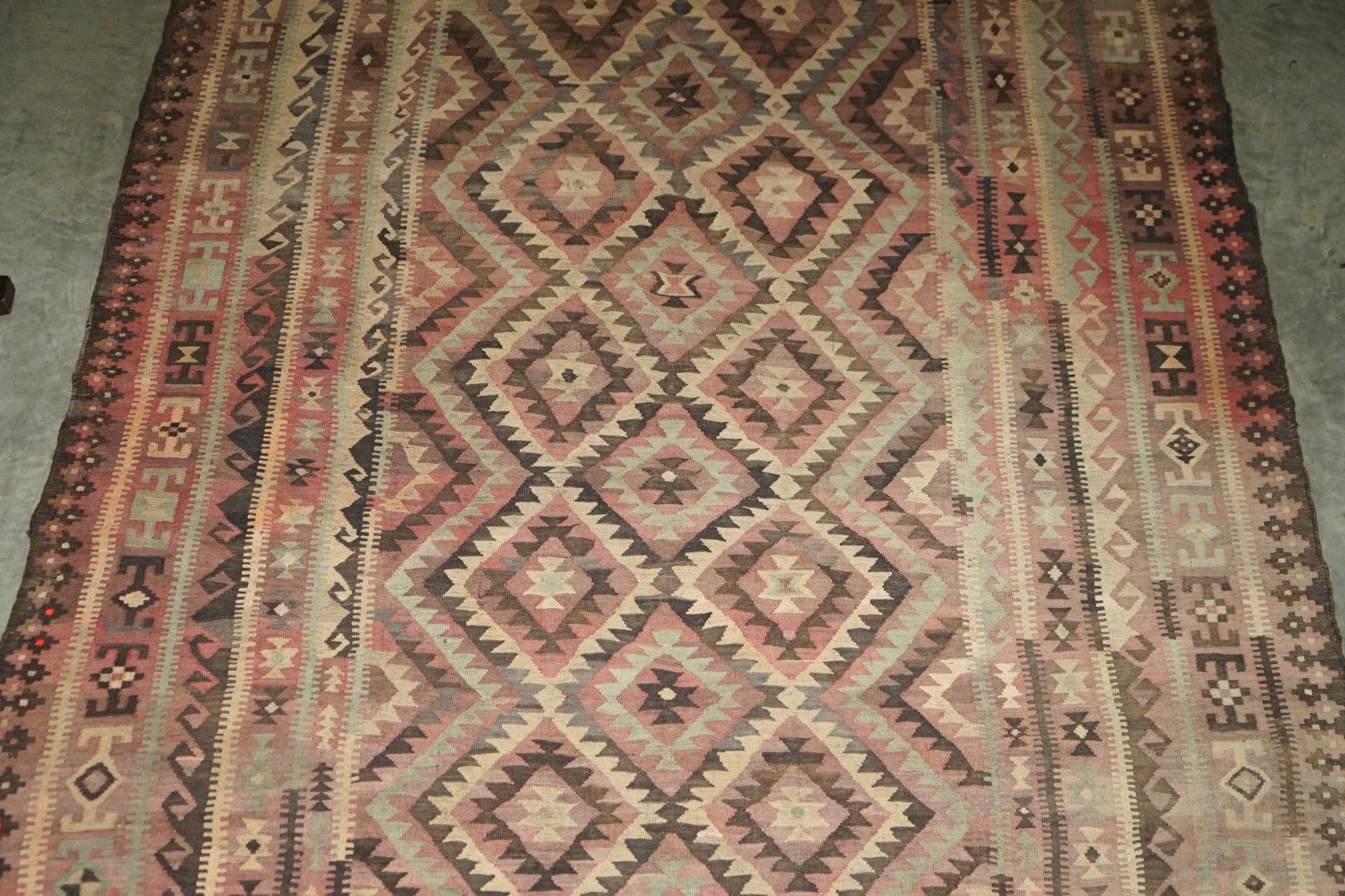 Huge Antique Liberty's London Aztec Kilim Rug Carpet 380 X 250 Cm With Receipt photo for sale