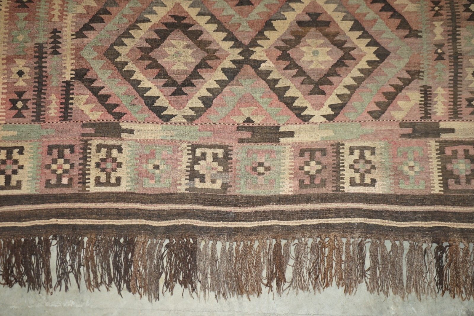 Huge Antique Liberty's London Aztec Kilim Rug Carpet 380 X 250 Cm With Receipt photo vintage