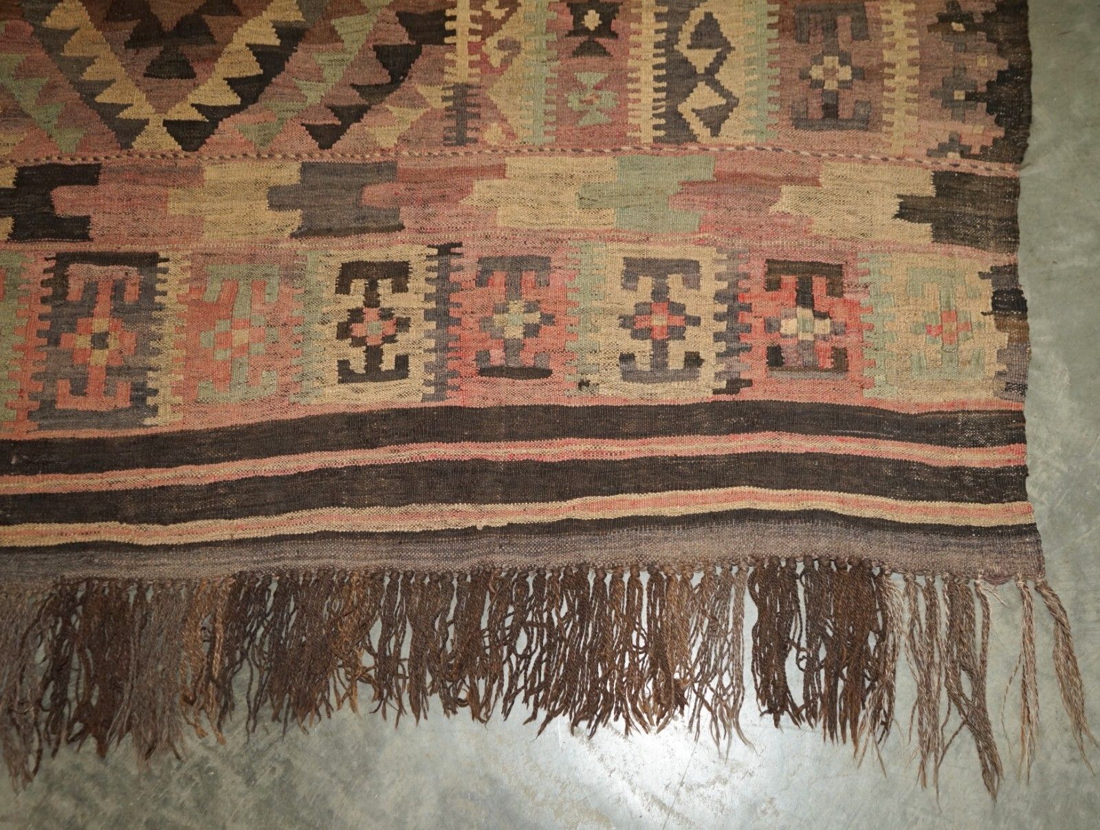 photo buy Huge Antique Liberty's London Aztec Kilim Rug Carpet 380 X 250 Cm With Receipt