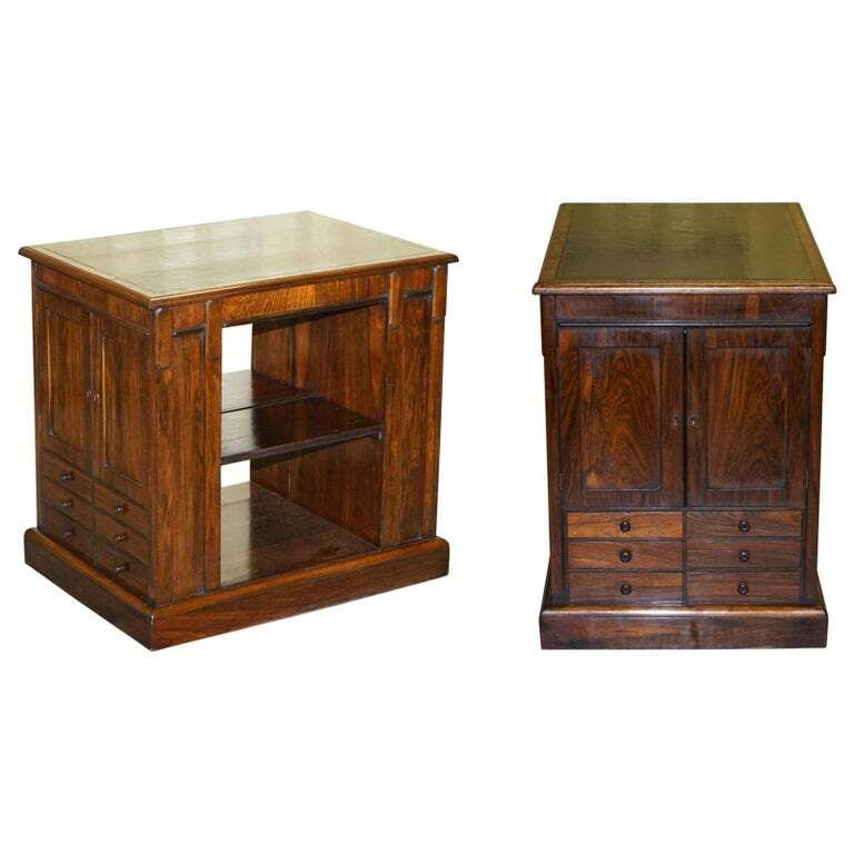 Rare William IV Circa 1830 Rosewood Library Folio Cabinet With Drawers Bookcase