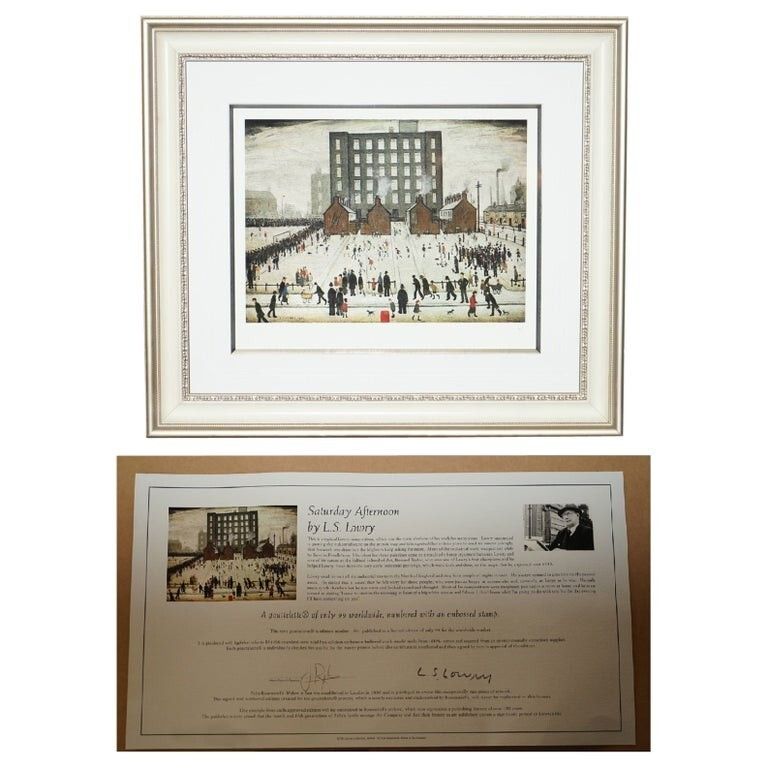 L S Lowry Saturday Afternoon Limited Edition Print 60/99 With All Documentation
