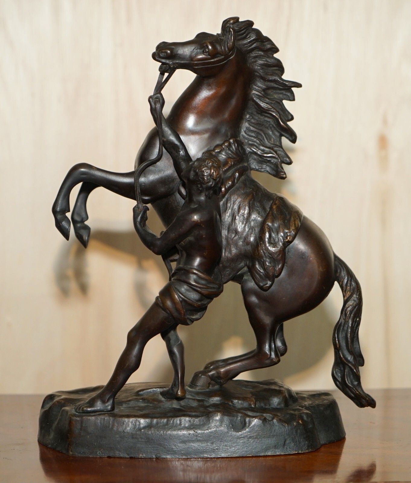 Pair Of Antique Bronze Guillaume Coustou Marly Horses Statues As Seen The Louvre photo Art