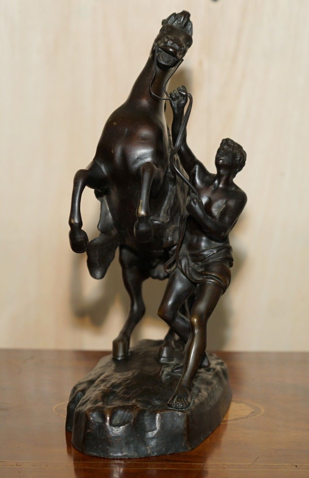 Pair Of Antique Bronze Guillaume Coustou Marly Horses Statues As Seen The Louvre photo vinterior