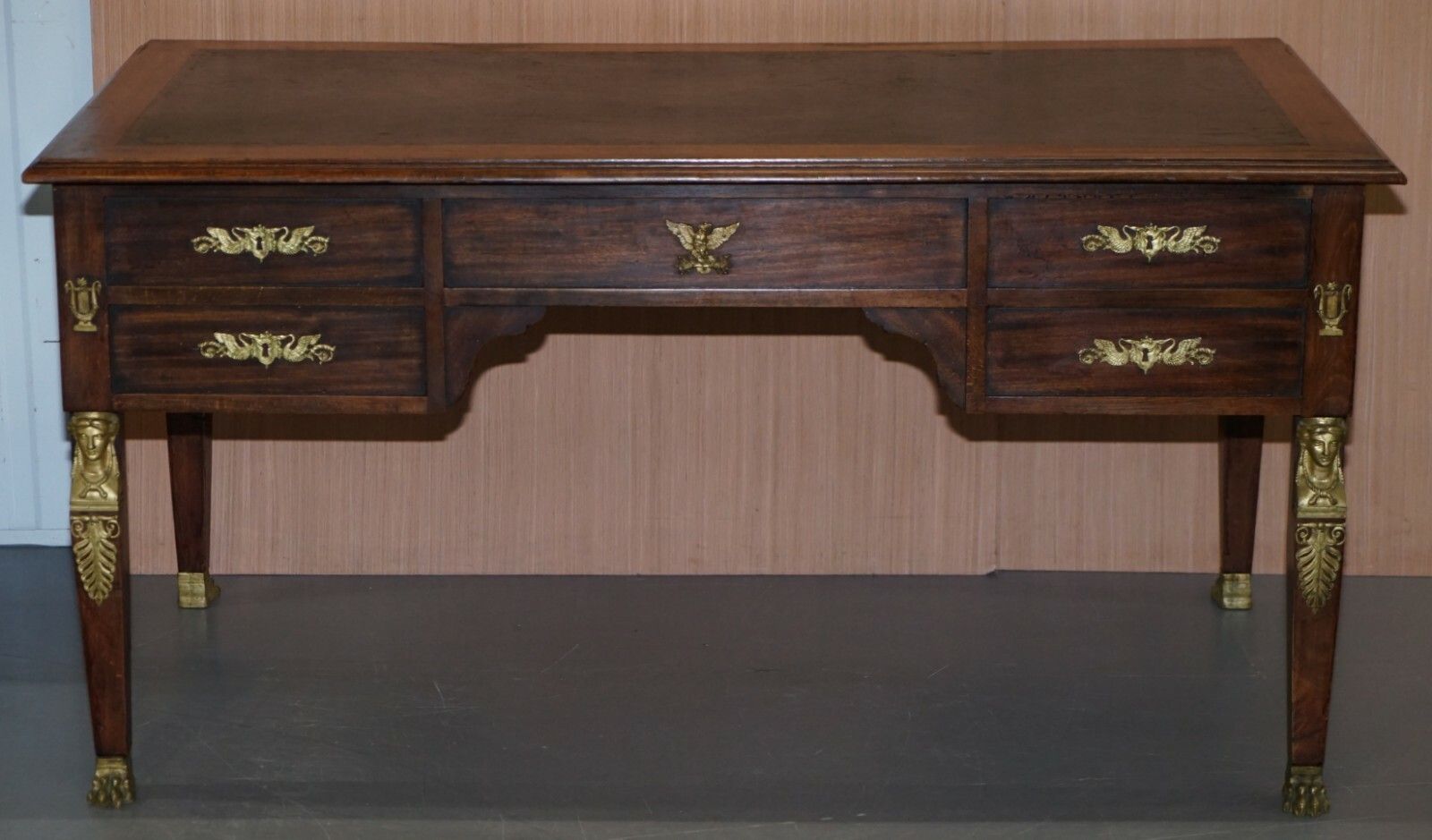 photo furniture Rare Napoleon III French Empire Bureau De Plat Gilt Bronze Writing Table Desk