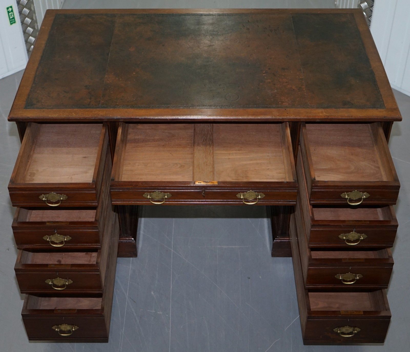 photo furniture Rare Hampton & Son's Pall Mall Mahogany Twin Pedestal Writing Partners Desk