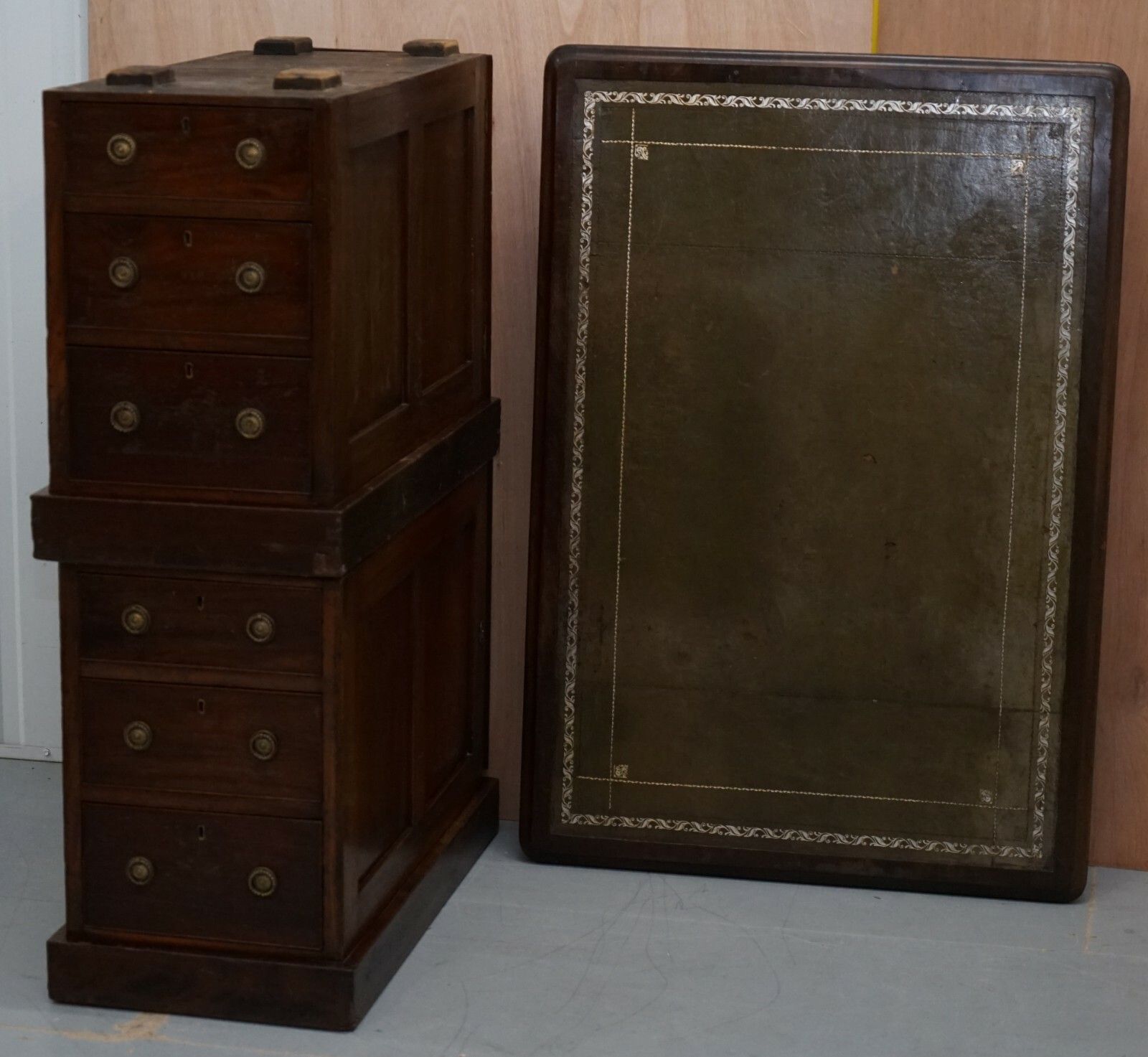 5000.0 Lovely George III Circa 1780 Double Sided Walnut Partner Desk Original Handles photo