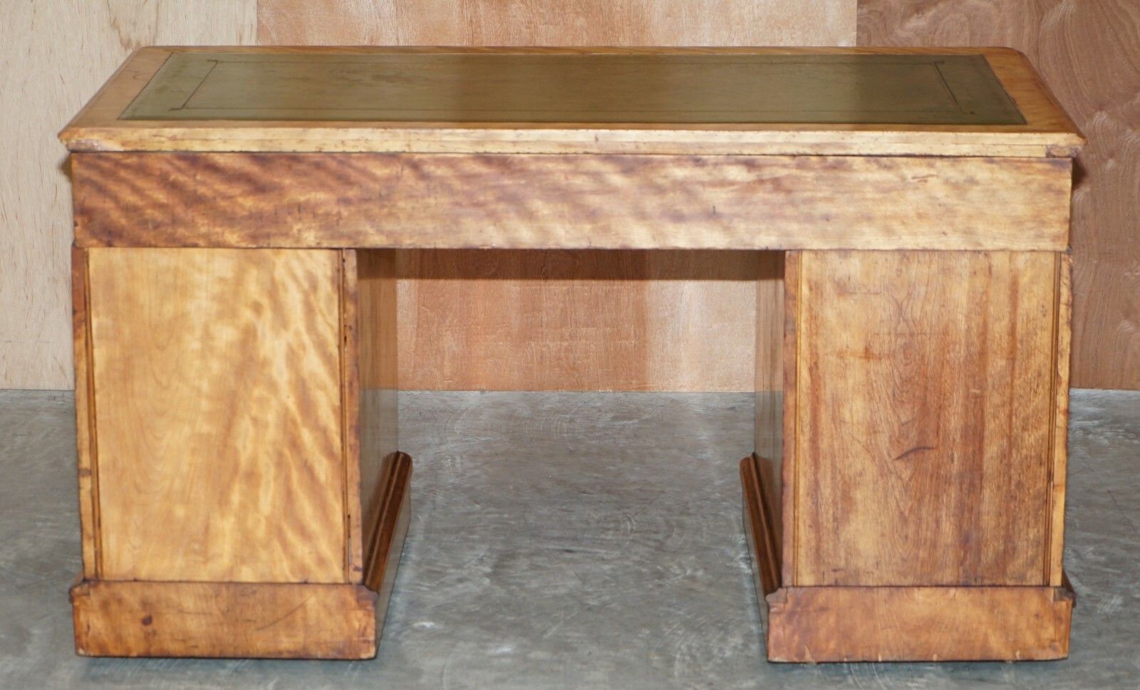 photo for sale Antique Circa 1830 1850 James Winter & Sons London Satinwood Green Leather Desk