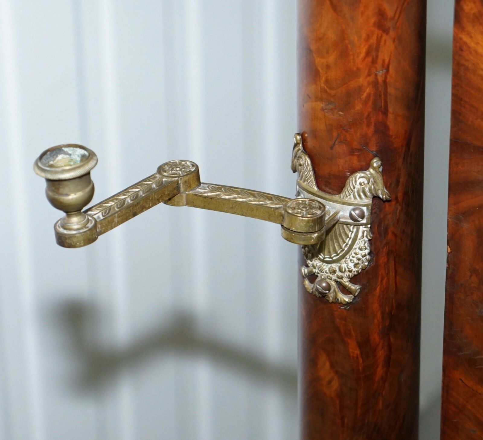French Empire Mahogany & Gilt Metal With Candles Cheval Mirror Circa 1810 photo 5000.0