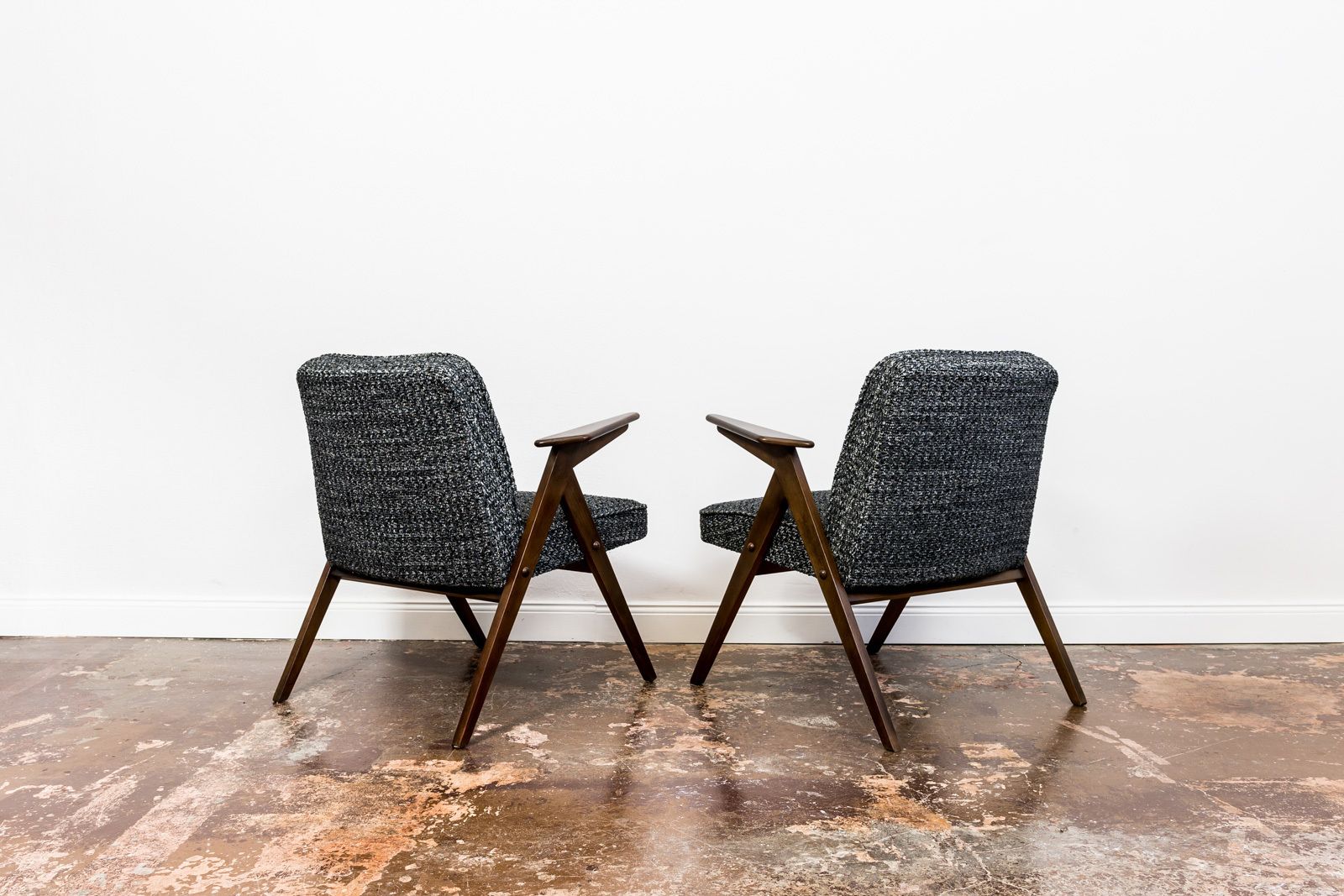 Mid Century Modern "Bunny" Armchairs, Poland, 1970's, Set Of 2 photo Furniture
