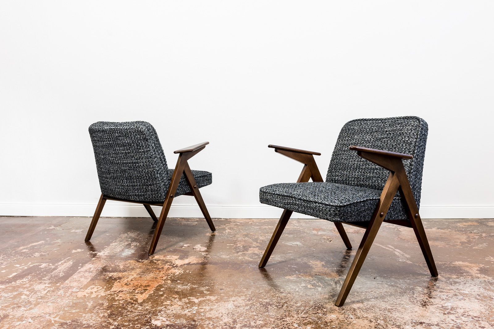 1400.0 Mid Century Modern "Bunny" Armchairs, Poland, 1970's, Set Of 2 photo