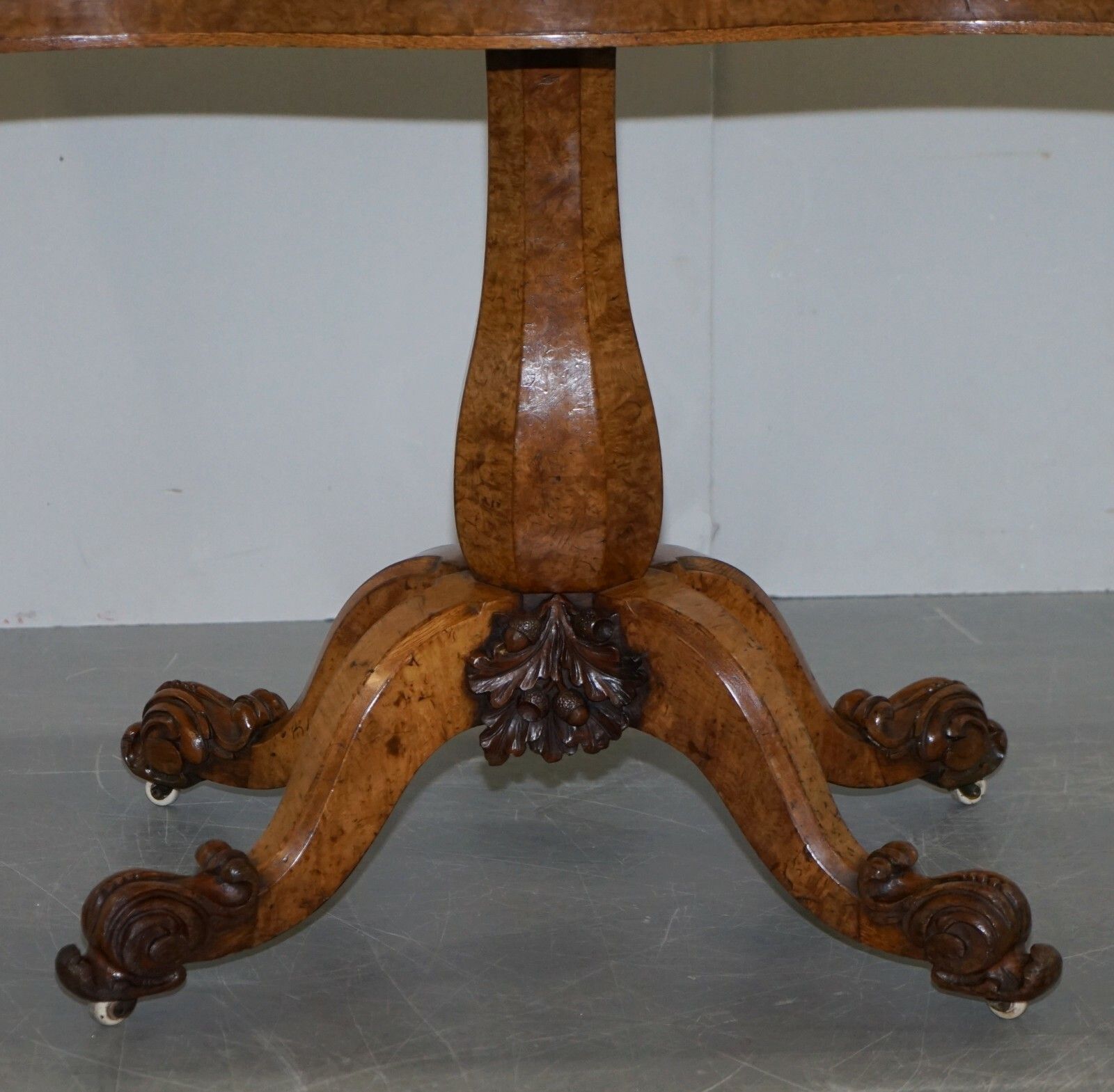 Very Fine Circa 1835 William IV Antique Pollard Oak Folding Card Pedestal Table photo vinterior