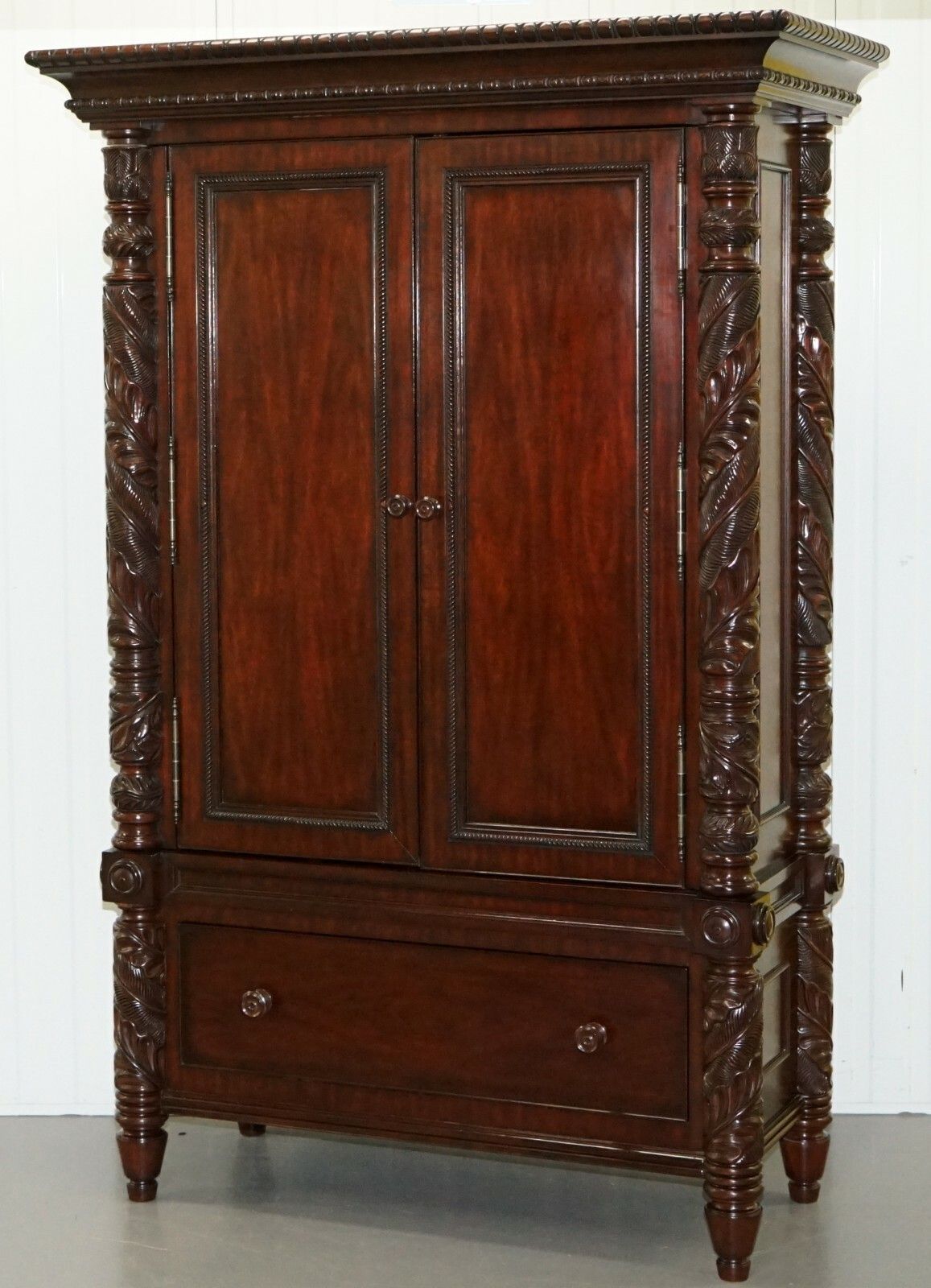 Huge Ralph Lauren Safari Collection Solid American Mahogany Television Cabinet photo furniture
