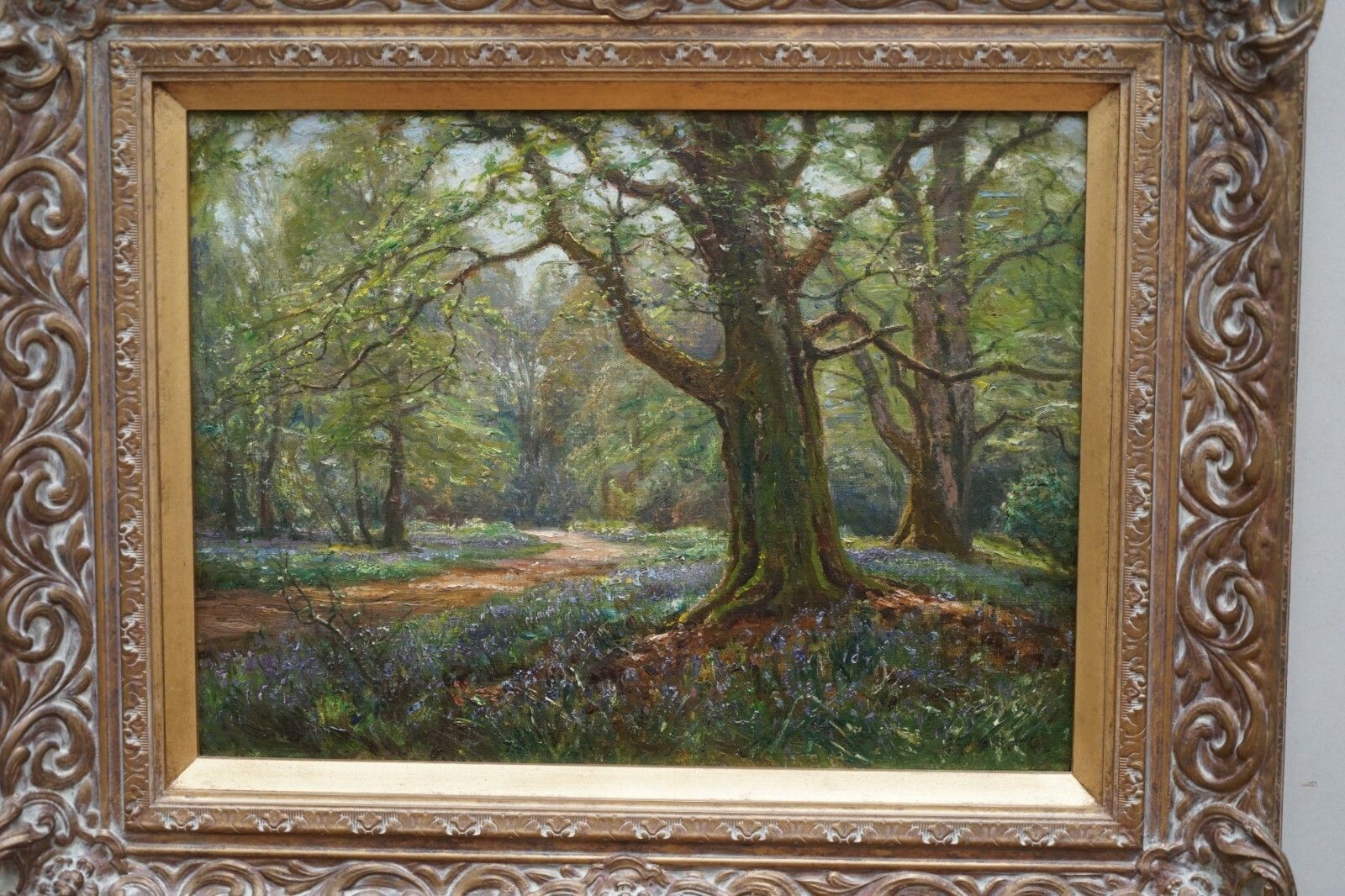 Frederick Golden Short New Forest Bluebell Wood Signed & Dated 1912 Oil Painting photo furniture
