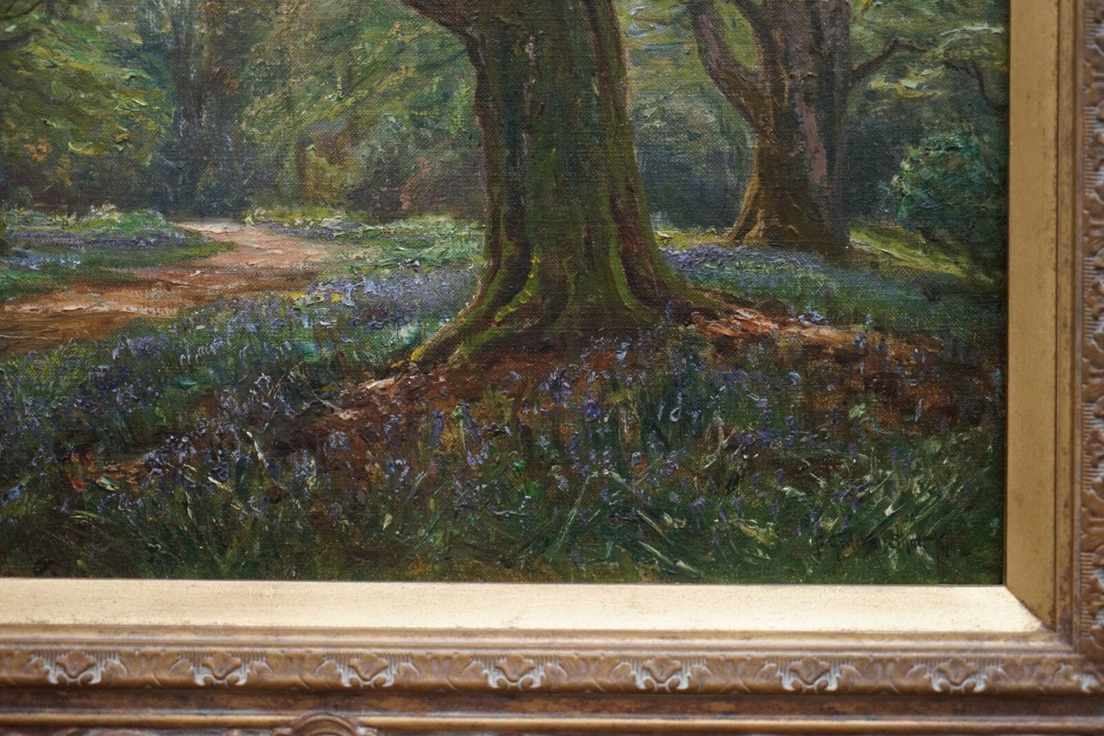 Frederick Golden Short New Forest Bluebell Wood Signed & Dated 1912 Oil Painting photo Art