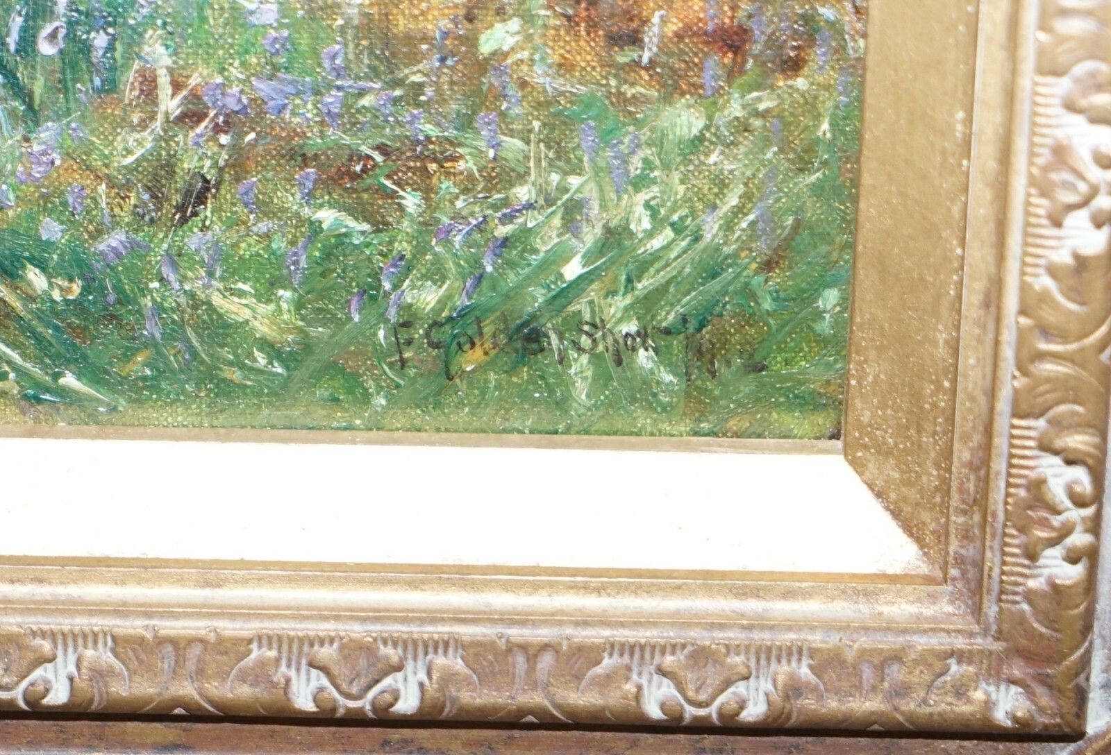 Frederick Golden Short New Forest Bluebell Wood Signed & Dated 1912 Oil Painting photo buy