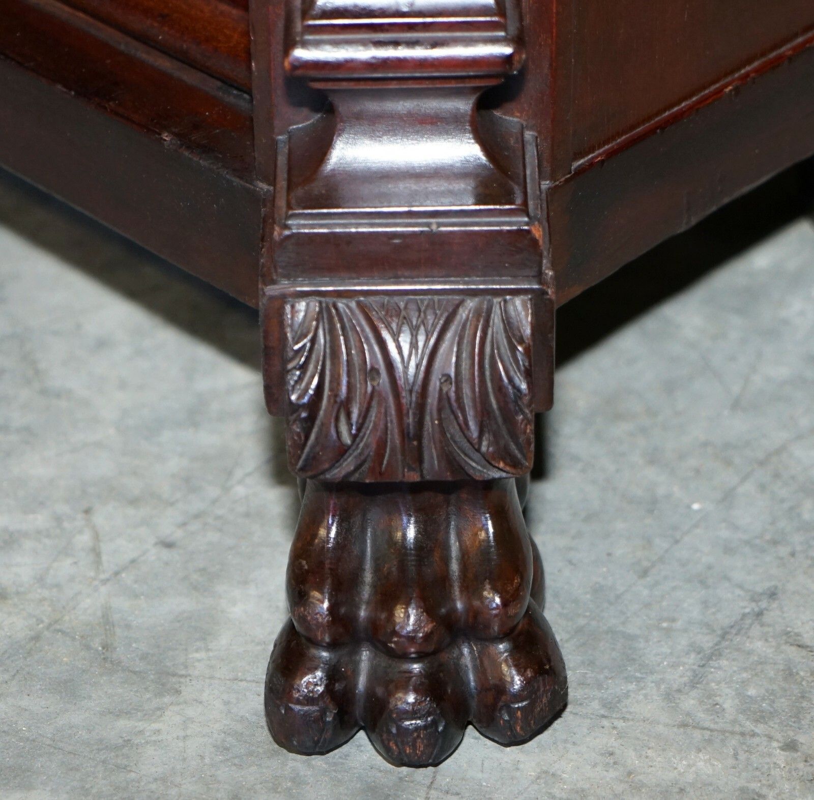 photo for sale Lovely Circa 1900 Hand Carved Library Bookcase In Mahogany With Herm Statues