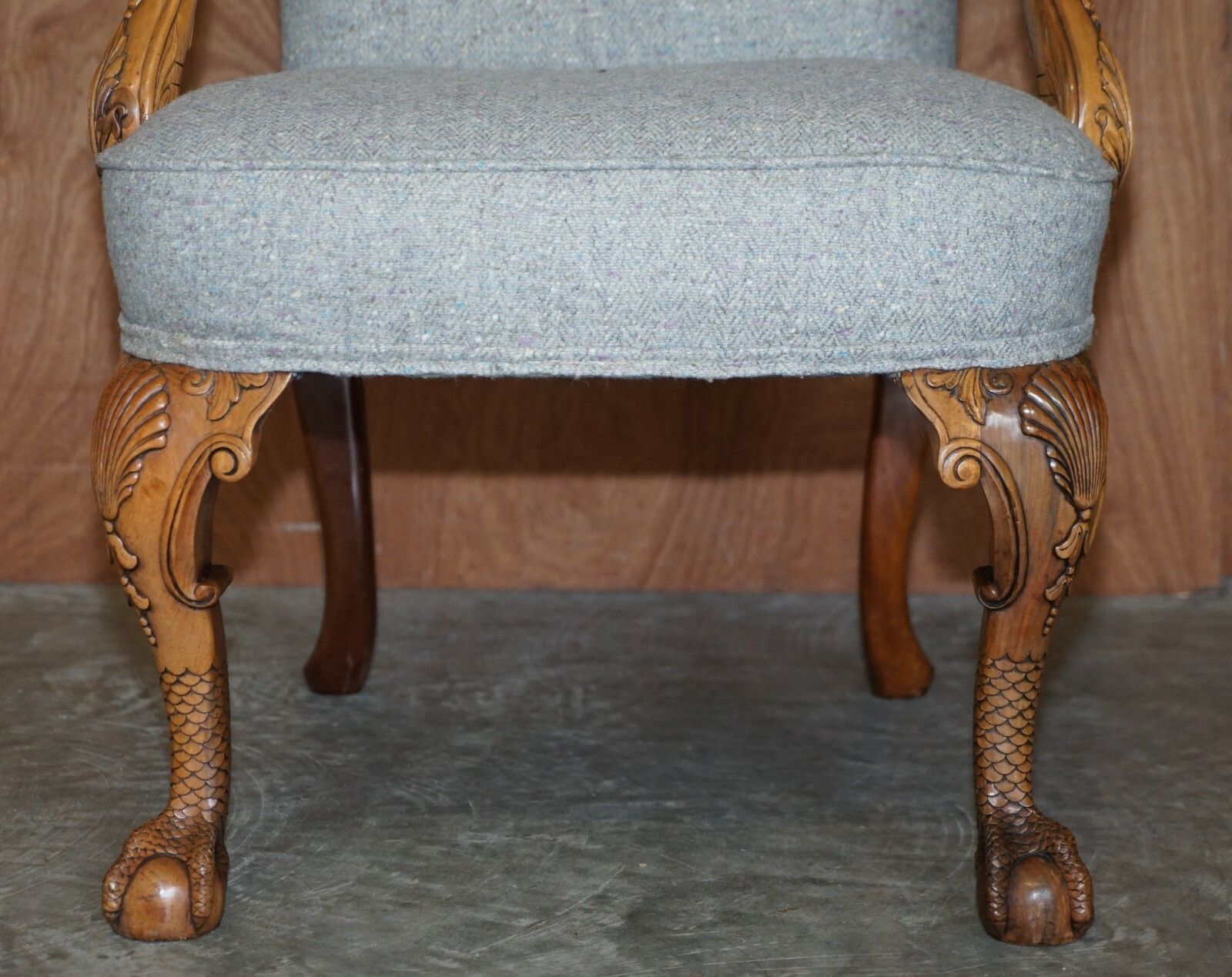 Pair Of Fully Restored Vintage Eagle Armed Claw & Ball Feet Throne Armchairs photo vinterior