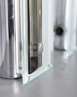 Italian Metal And Glass Wall Lamps, 1960s, Set Of 2 photo 877.0