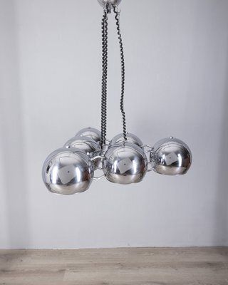 Chrome Metal Chandelier By Goffredo Reggiani For Reggiani, 1970s photo furniture