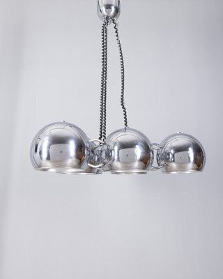 Chrome Metal Chandelier By Goffredo Reggiani For Reggiani, 1970s photo for sale