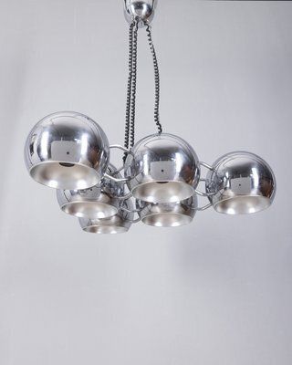 Chrome Metal Chandelier By Goffredo Reggiani For Reggiani, 1970s photo Lighting