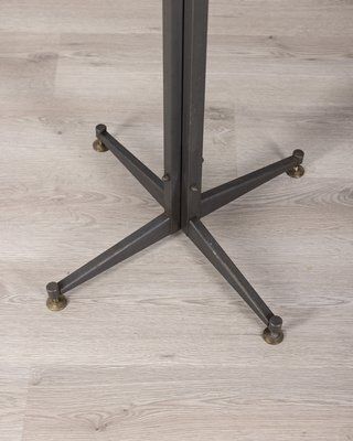 Italian Floor Coat Rack In Black Metal And Wood, 1960s photo vinterior