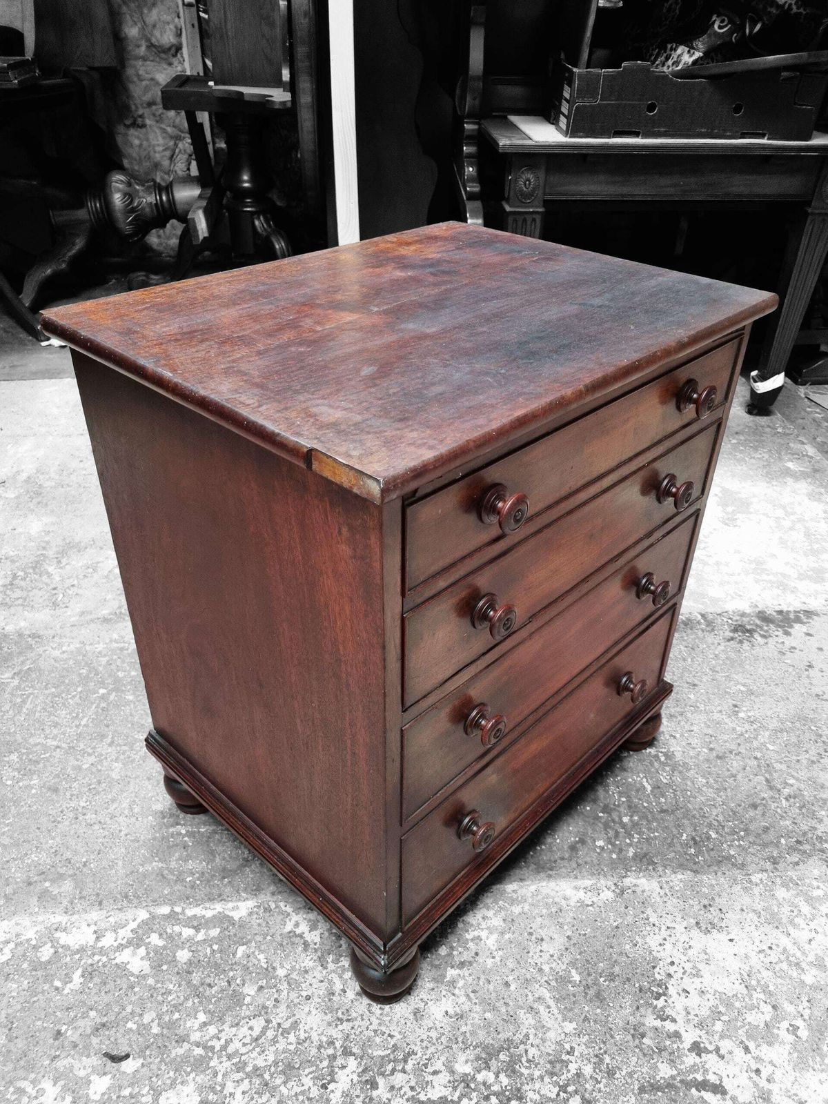 Antique Victorian Mahogany Faux Drawers Commode / Made In England C1860 photo vinterior
