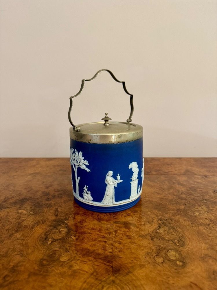 Wonderful Antique Wedgwood Jasper Ware Biscuit Barrel photo Home Decor