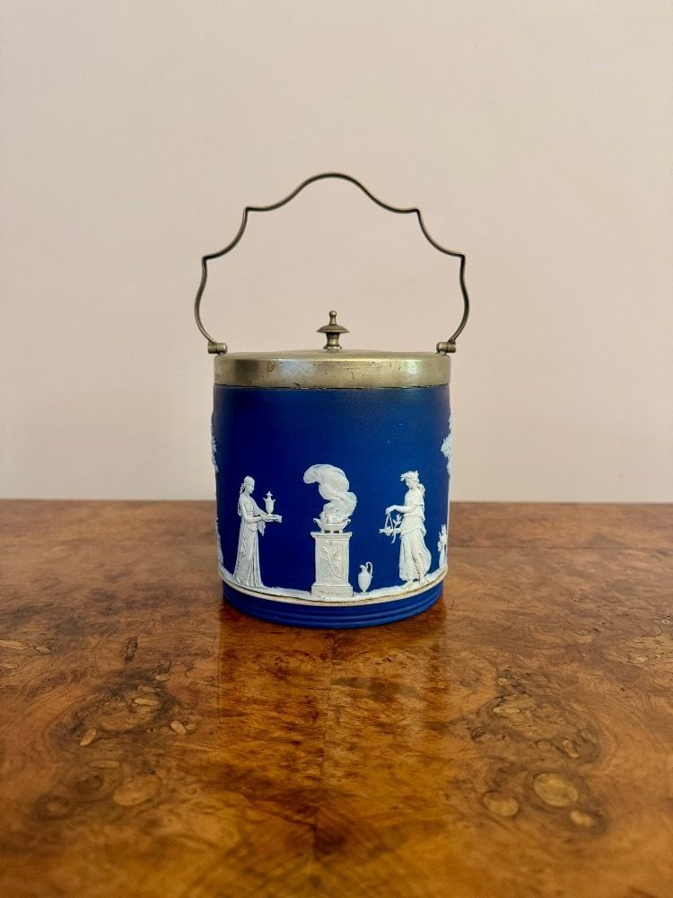 Wonderful Antique Wedgwood Jasper Ware Biscuit Barrel photo buy