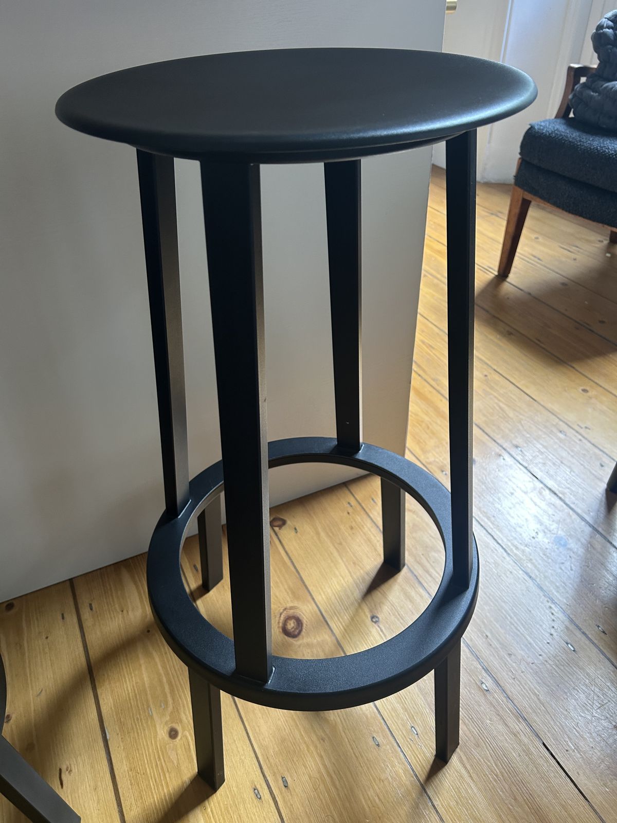 Pair Of Hay Revolver Swivel Bar Stools – Black Metal photo 250.0