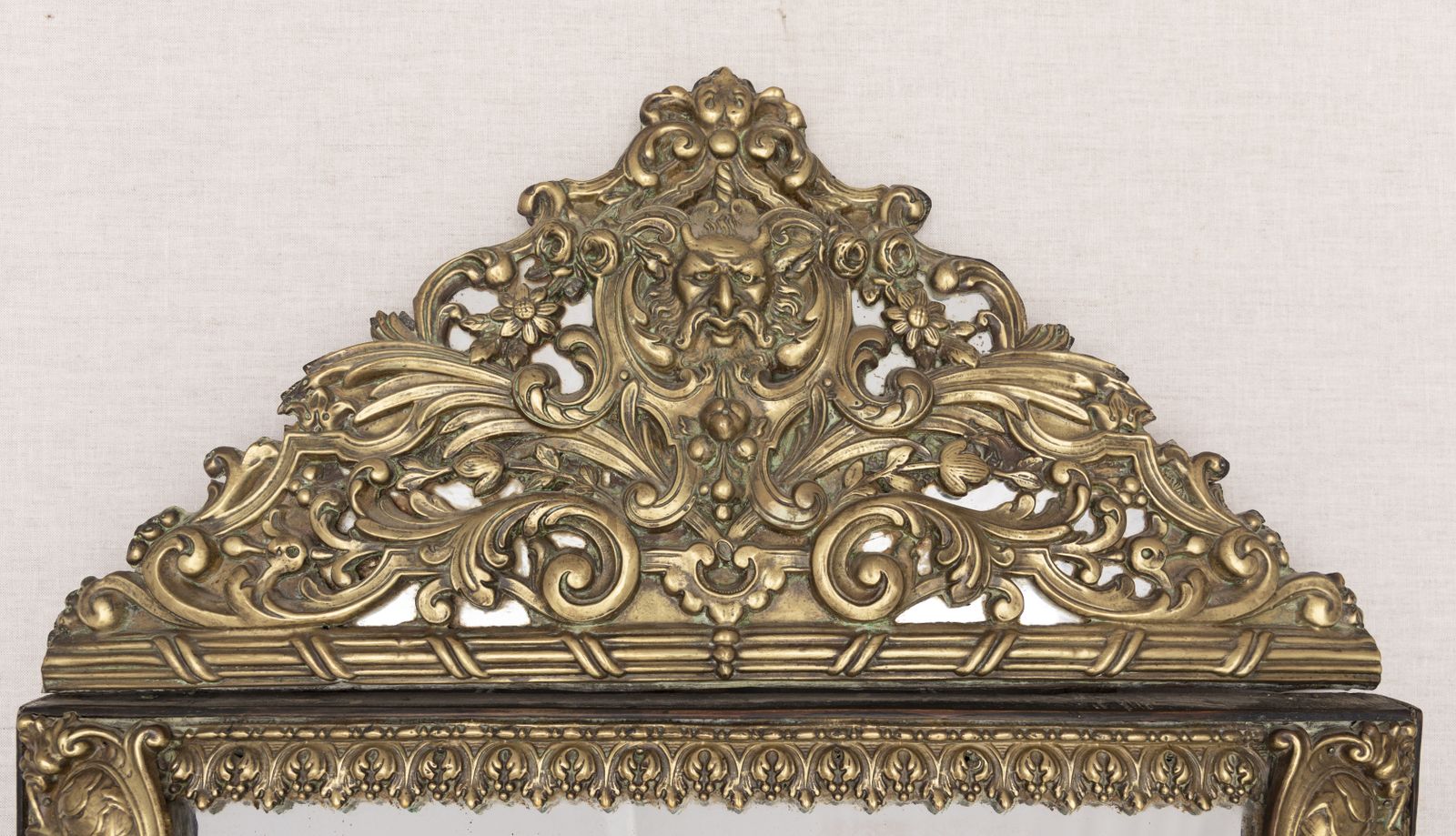 Antique French Brass Mirror – 19th Century photo Home Decor