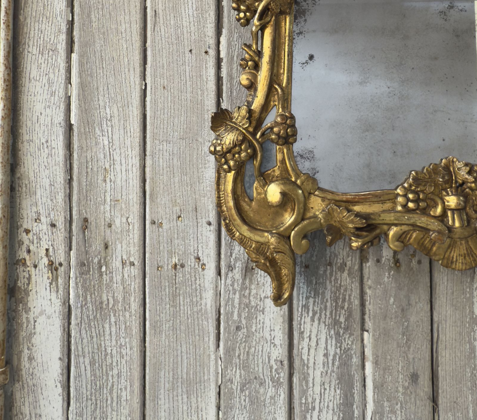 Antique French Giltwood Mirror – Louis XV Provencal Rococo Style  18th Century photo furniture