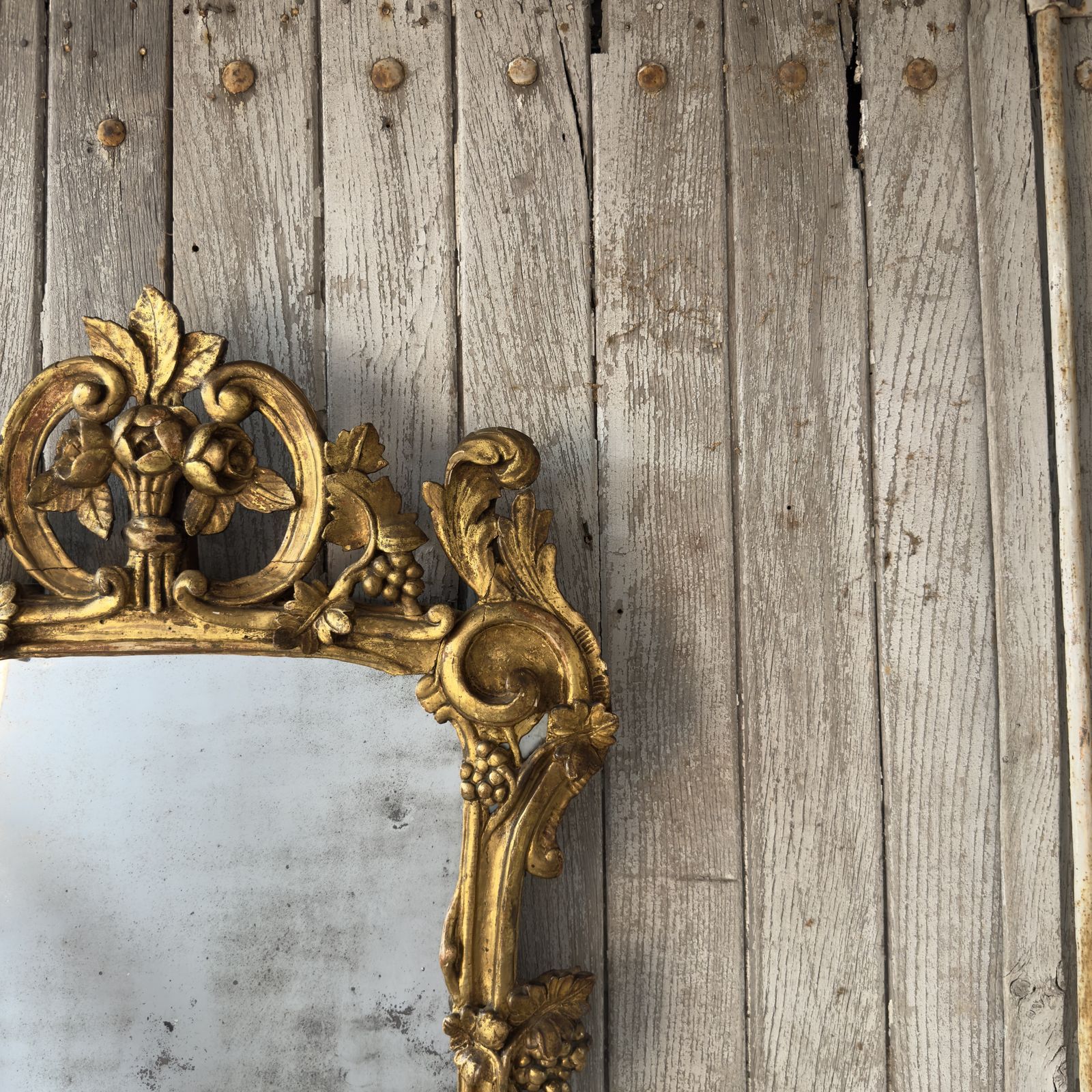 Antique French Giltwood Mirror – Louis XV Provencal Rococo Style  18th Century photo for sale
