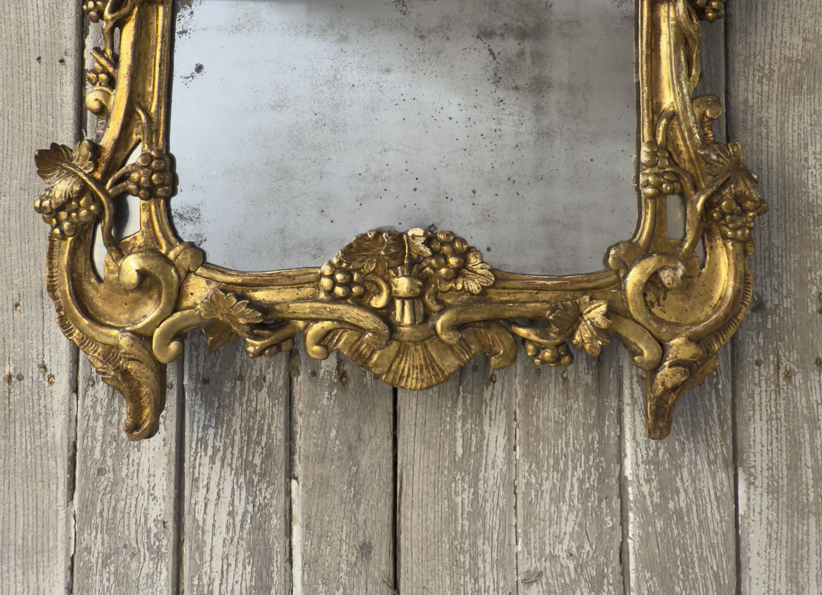 Antique French Giltwood Mirror – Louis XV Provencal Rococo Style  18th Century photo Home Decor