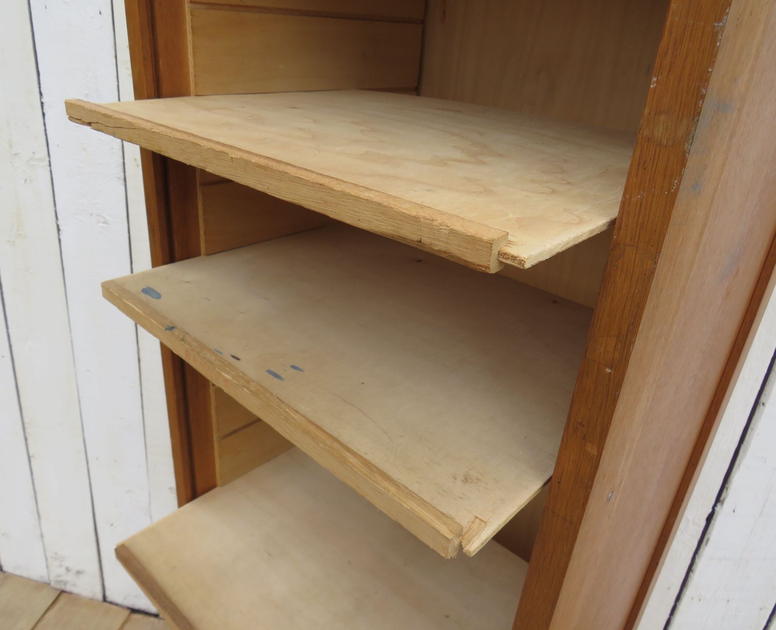 1940's French Oak Tambour Front Filing Cabinet photo buy