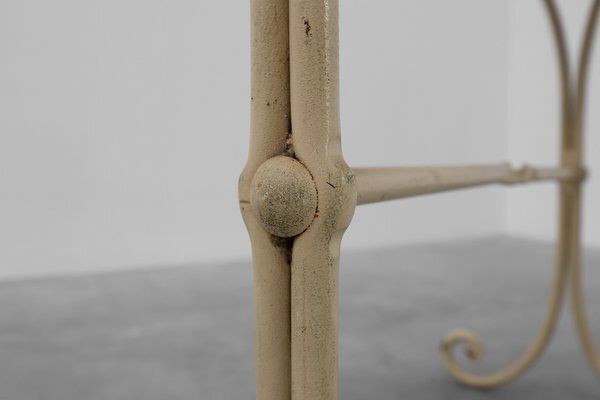 French Bistro Table With Cast Iron Base And Oak Top, 1950s photo vinterior