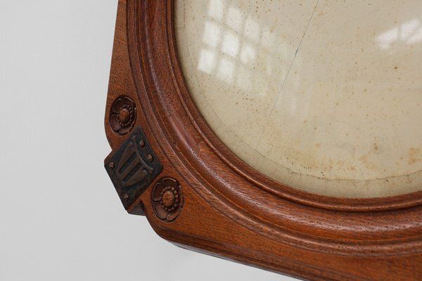 photo furniture Art Nouveau Oak Photo Frame With Copper Decorations By Geo Verbanck, 1890s