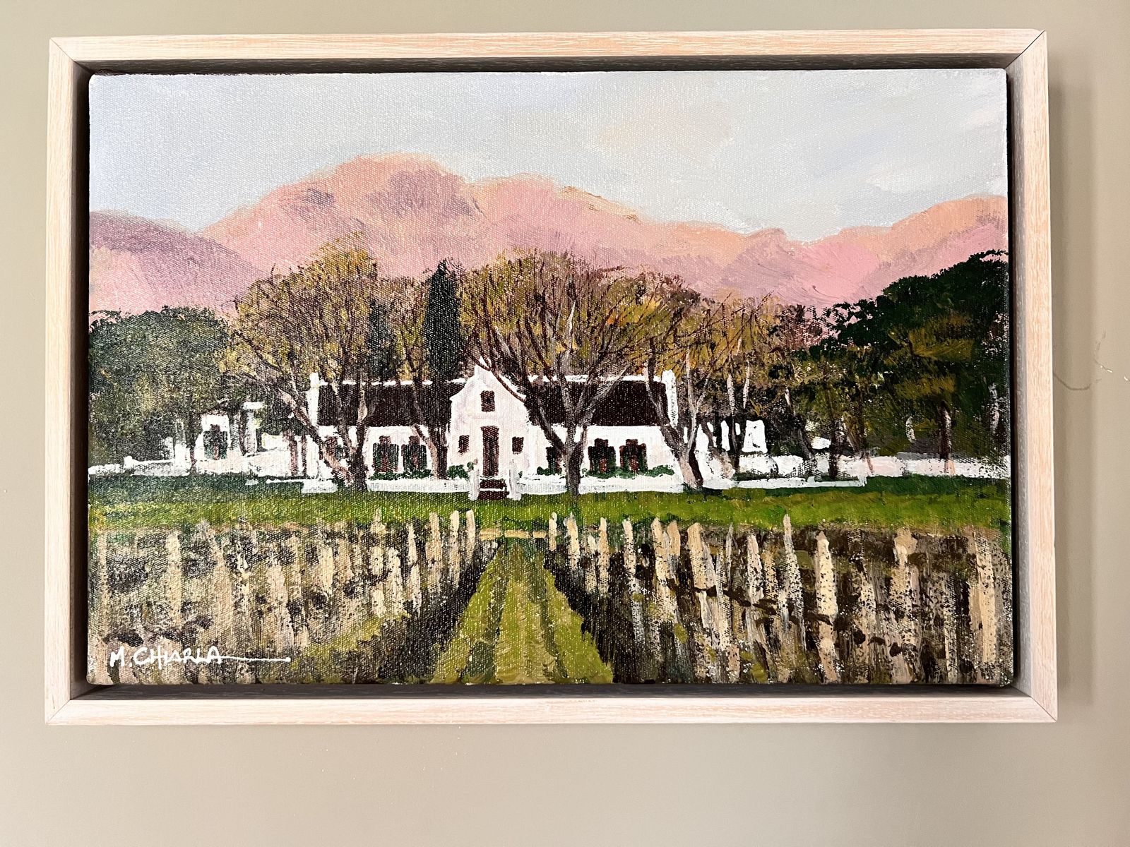 Mauro Chiarla (1949–2022) – “Cape Dutch Vineyard Farm” – Oil On Canvas Original With Coa photo furniture