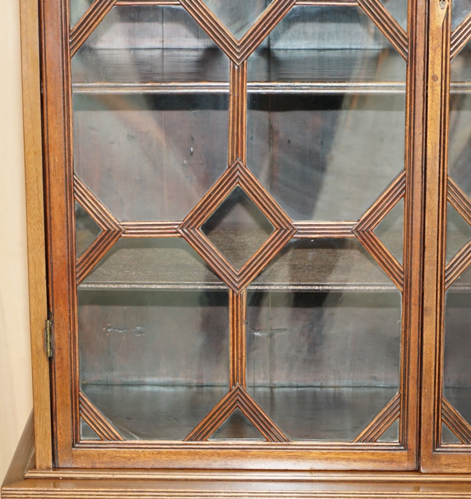 Elegant Antique Victorian Circa 1870 Astral Glazed Bookcase With Long Legs photo vintage