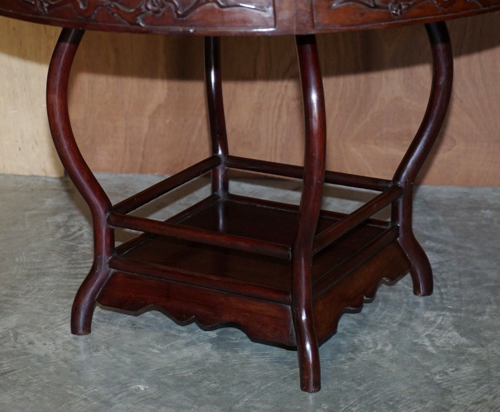 Antique Chinese 1900 Ming Dynasty Rosewood Mother Of Pearl Inlaid Table & Stools photo buy