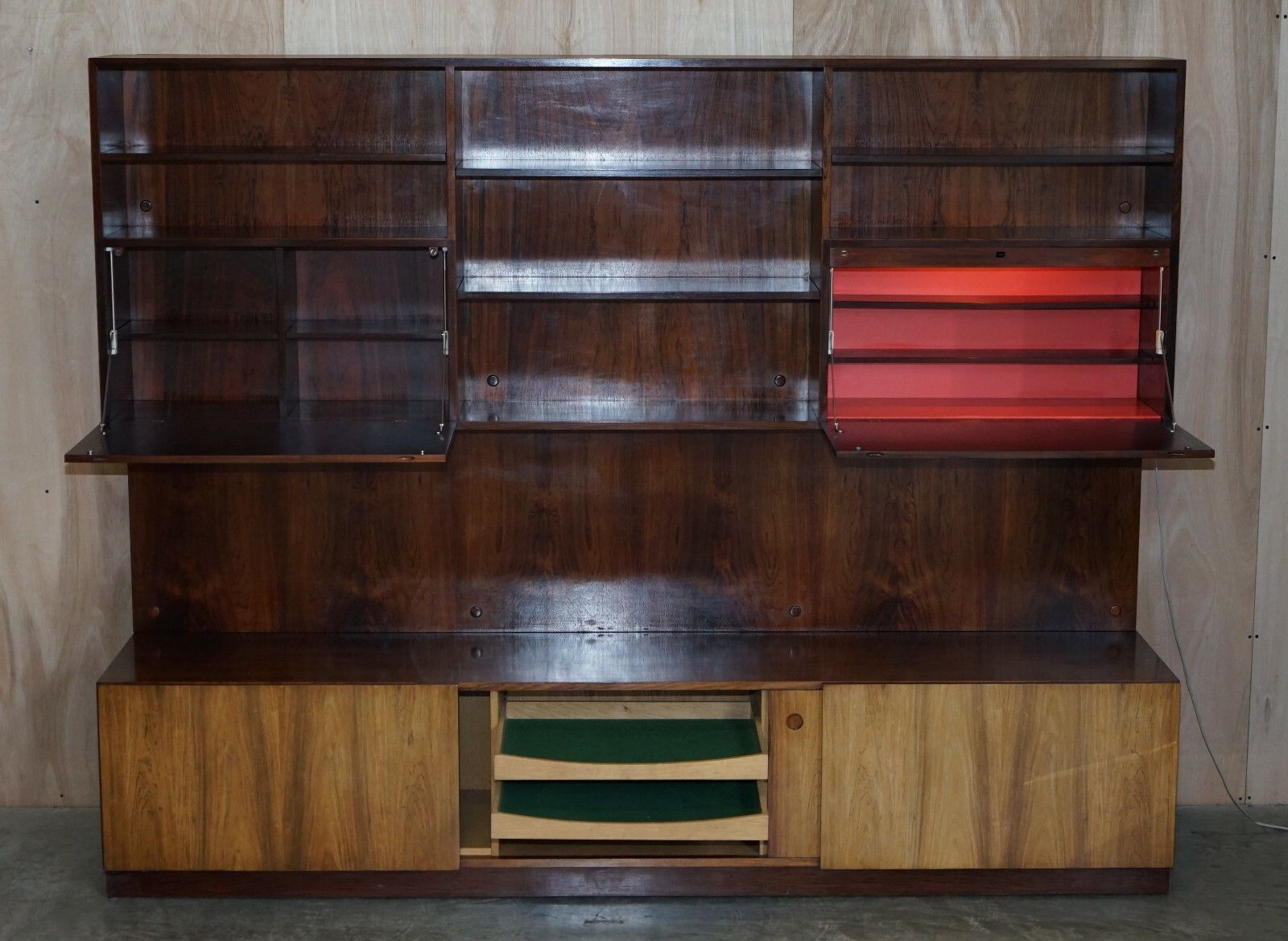 Fine Danish Rosewood Mid Century Modern Rosewood 1960's Bookcase Bar Sideboard photo buy