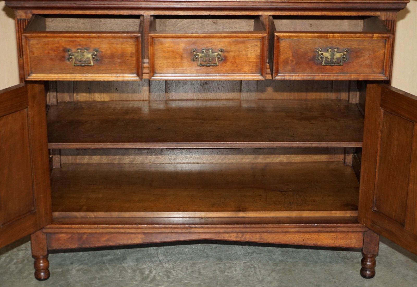 Furniture Antique Fully Stamped Jas Shoolbred Victorian Astral Glazed Library Bookcase photo