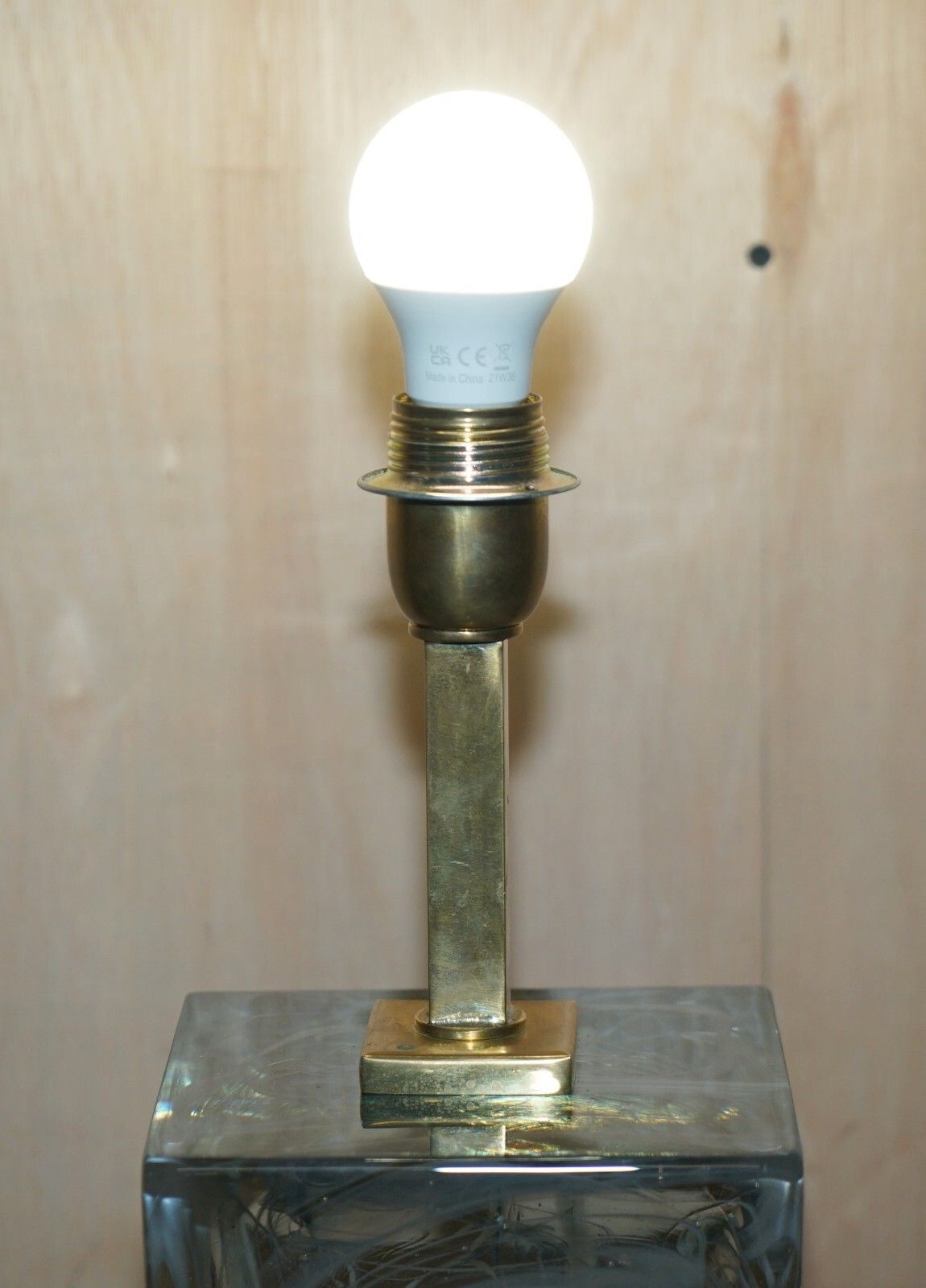 Sublime Pair Of Vintage Murano Glass Marbled Solid Heavy Large Table Lamps photo vinterior